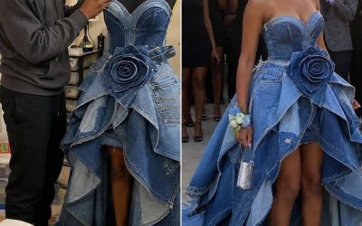 My stepmom mocked the prom dress my younger brother sewed for me from our late mom’s jeans — but karma had other plans for her.