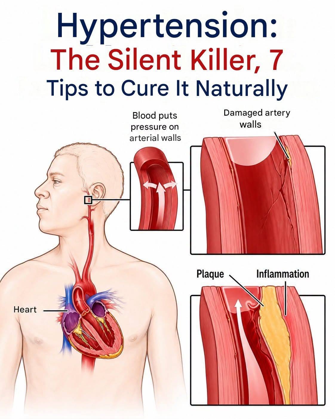 Hypertension : The silent killer, 7 tips to cure it naturally
