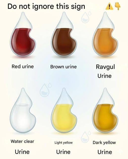 What does the color of your urine say about your health? onApril 24, 2026    Many people don’t pay attention to the color of their urine, but in reality, it can be an important indicator of your body’s condition. The color of your urine can provide clues about your hydration status, diet, and sometimes even potential health issues. By understanding what different colors mean, you can become more aware of your body and take timely action if necessary.  Clear or very light urine  If your urine is almost clear, it usually means that you are drinking a lot of water. This is usually a sign of good hydration, but in some cases, it can mean that you are overhydrating your body.  👉 Tip: Keep drinking water, but don’t overdo it. Your body needs a balance.  Light yellow urine  A light yellow color is considered the most normal and healthy. It shows that your body is well hydrated and functioning properly.  👉 What it means: Your body is in balance – continue with your good habits.   Next »   SENIORS, Use BAKING SODIUM THIS WAY and Watch 13 Health Problems Disappear!  THIS Is Why Putting Essential Oils On The Bottom of Your Feet Works Wonders  How to use baking soda to remove dark spots, wrinkles and dark circles from your face.  Which Doctor Is Fake? Test Your Mind!  My Sister Raised Me. I Called Her a Nobody. Then I Learned the Truth That Changed Everything 1  Take this for three days and you’ll notice the difference: zero cholesterol, zero arthritis, zero fatigue. You’ll love this recipe. Search Search Recent Posts SENIORS, Use BAKING SODIUM THIS WAY and Watch 13 Health Problems Disappear! THIS Is Why Putting Essential Oils On The Bottom of Your Feet Works Wonders How to use baking soda to remove dark spots, wrinkles and dark circles from your face. Which Doctor Is Fake? Test Your Mind! My Sister Raised Me. I Called Her a Nobody. Then I Learned the Truth That Changed Everything 1 Recent Comments No comments to show. Archives July 2026 June 2026 May 2026 April 2026 Categories Uncategorized Proudly powered by WordPress | Theme: Justread by GretaThemes.