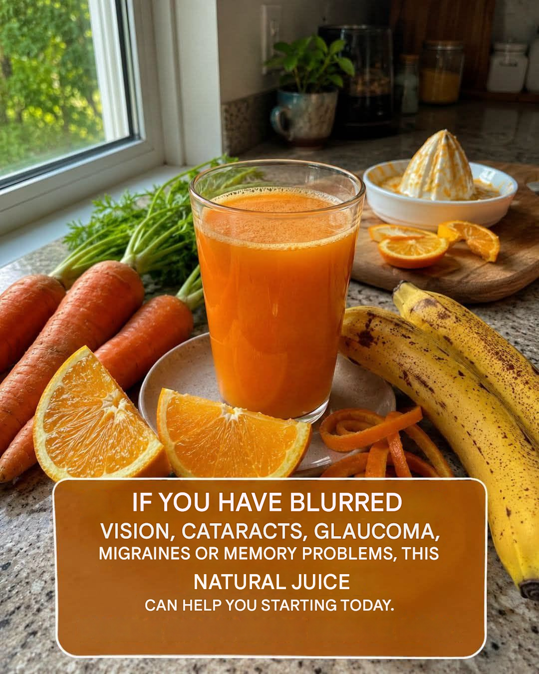 Natural juice to improve vision and care for the eyes